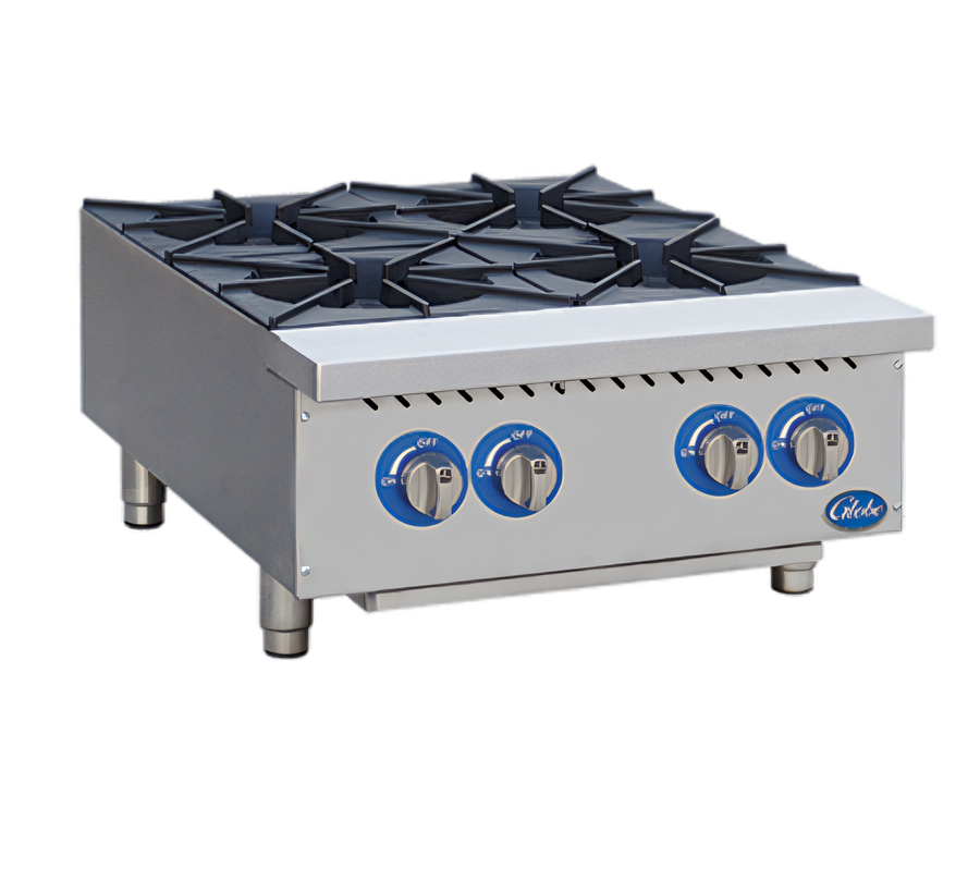 Product image #1 for Globe 24-Inch Commercial Gas Countertop Hot Plate, 4 Burners, Natural Gas/LP Convertible