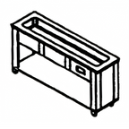 Thumbnail image #1 for Dinex DineXpress DXP3CISL Slimline 3-Pan Ice-Cooled Mobile Cold Food Unit, Stainless Steel, Open Rear