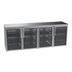 Thumbnail image #1 for Krowne Remote Back Bar Cooler Storage Cabinet, 96 Inch, 4-Section, 4 Swing Doors, Black Exterior