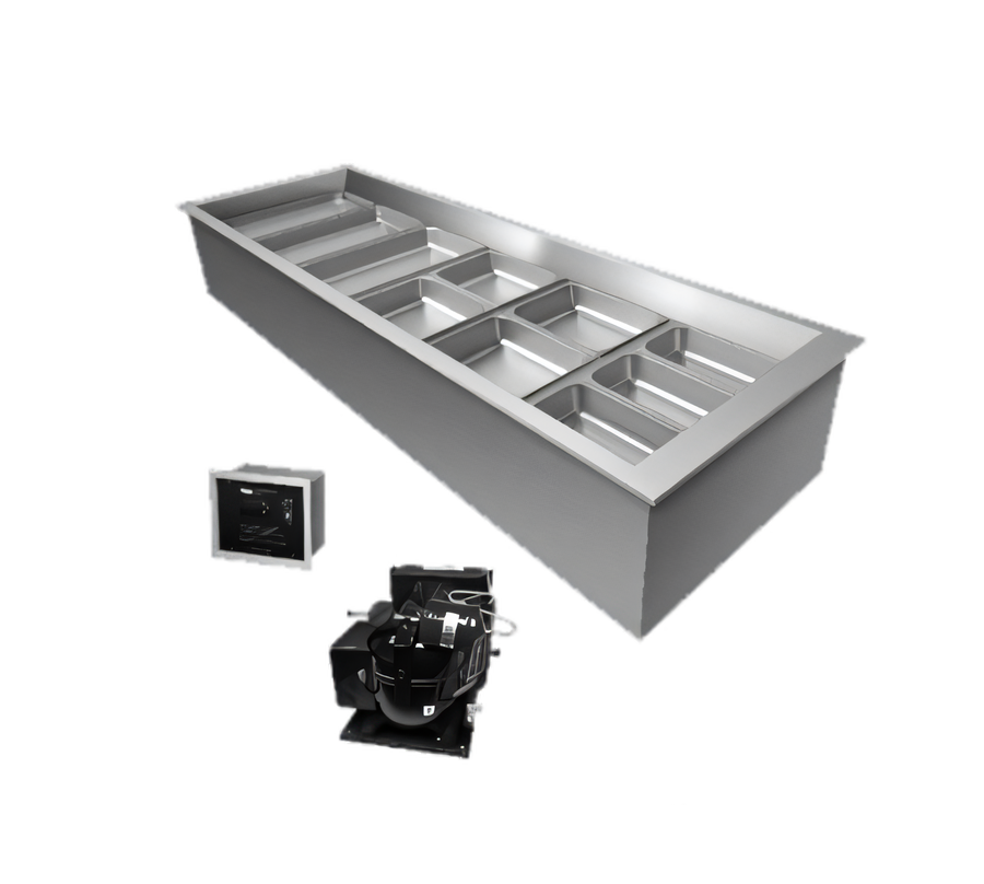 Product image #1 for Hatco CWBR-6 Top-Mount Drop-In Refrigerated Well for 6 Full-Size Pans, Remote Refrigeration