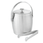 Thumbnail image #1 for American Metalcraft ISSB4 34 oz. Double-Wall Stainless Steel Ice Bucket with Ice Tongs and Removable Drainage Grating Case of 12