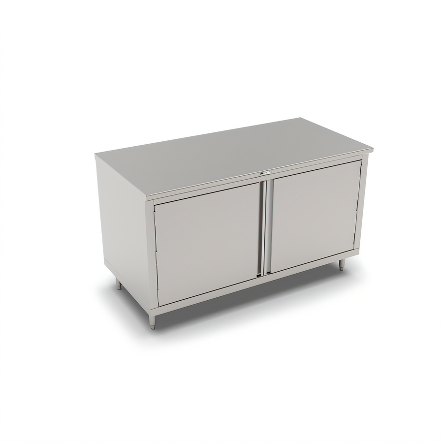 Product image #1 for John Boos 72 Inch x 36 Inch Enclosed Stainless Steel Work Table with Cabinet Base and Hinged Doors