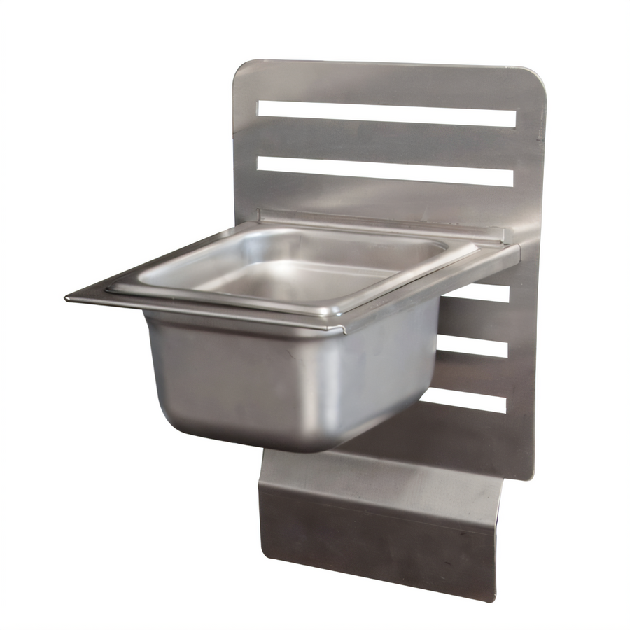 Product image #1 for BK Resources GrillCook Pro 8.5 Inch Wide Stainless Steel Upright Prep Shelf Stand with 1/6 Pan Holder