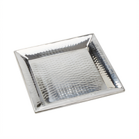 12-Inch Square Hammered Stainless Steel Serving Tray