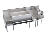 Krowne Royal Series 72-Inch Underbar Cocktail Station with Center Ice Bin, Blender Station, Liquor Display, Drainboard, and 10-Circuit Cold Plate