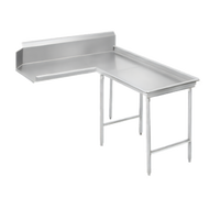 Advance Tabco Right-Attach L-Shaped Island Clean Dishtable, 119 Inch, 14 Gauge 304 Stainless Steel