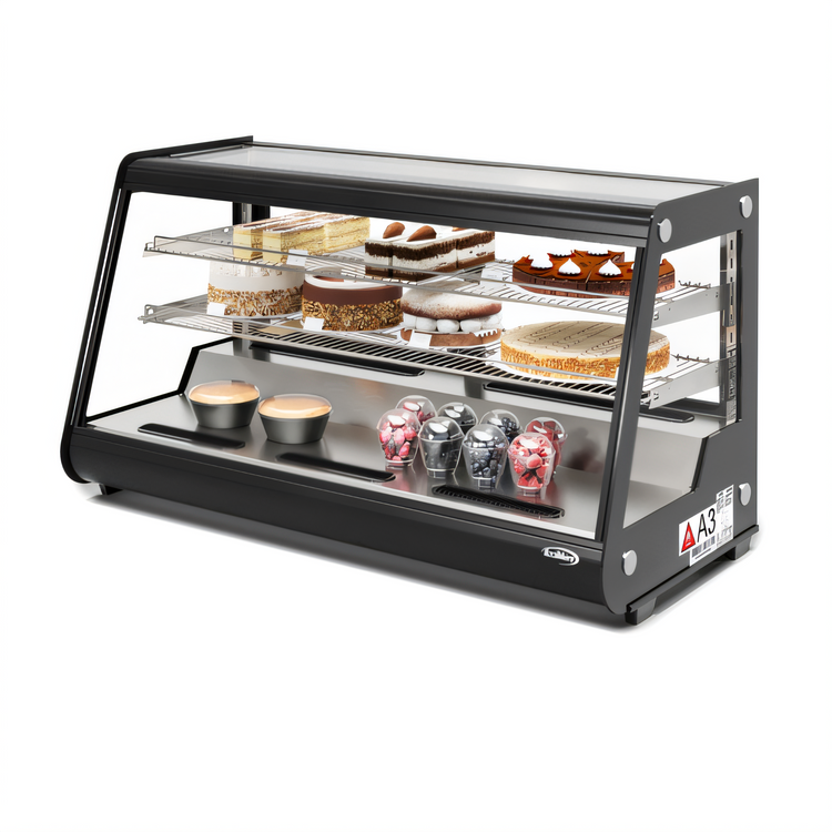 Product image #2 for KoolMore 48-Inch Countertop Refrigerated Bakery Display Case with Dual Sliding Glass Doors, 7.06 Cu. Ft., Black