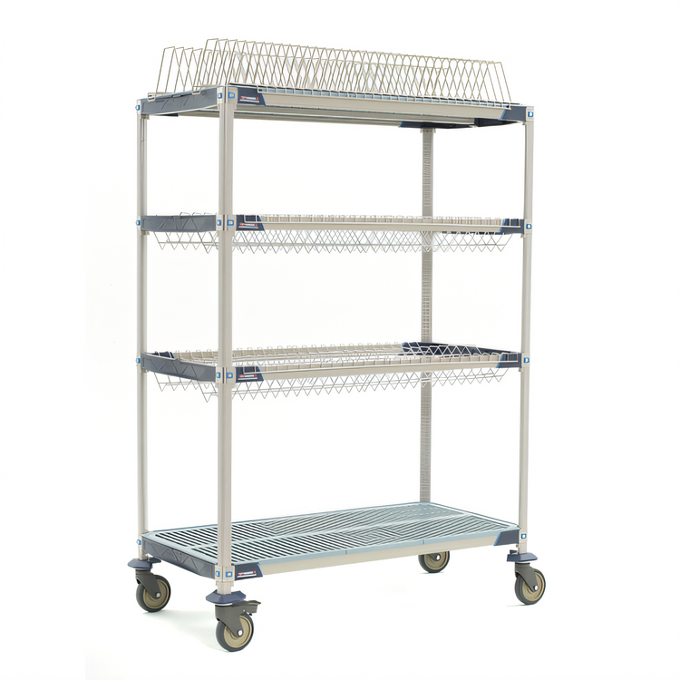 Product image #1 for MetroMax i 48-Inch Wide Mobile 4-Tier Drying Rack Unit with 2 Drop-Ins and Tray Rack