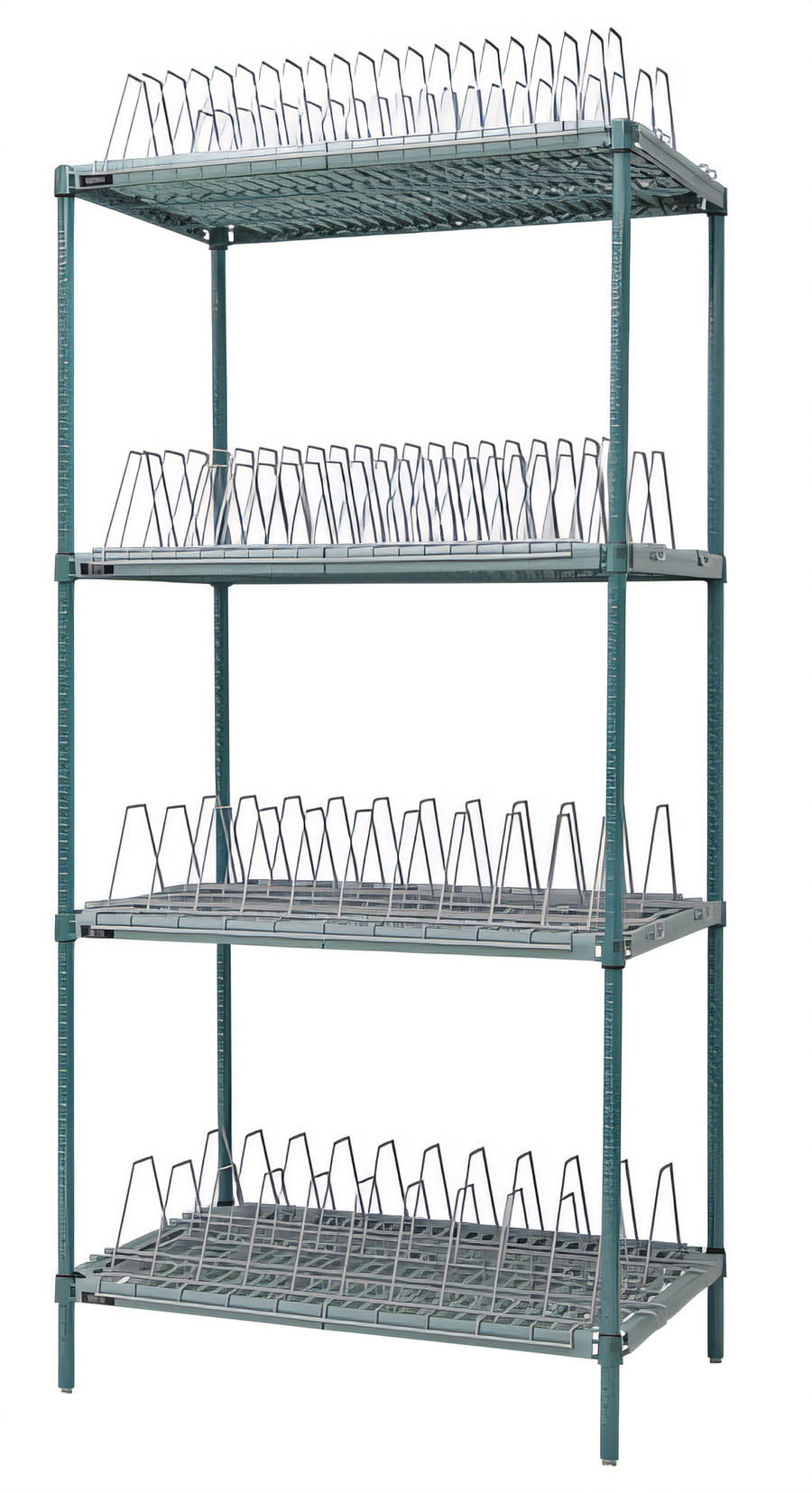 Product image #1 for Quantum Green Polymer 4-Tier Mobile Drying Rack Unit, 48 x 24 x 69 Inches