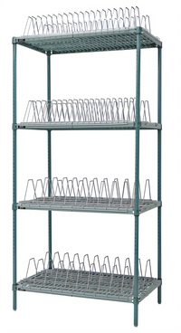 Quantum Green Polymer 4-Tier Mobile Drying Rack Unit, 48 x 24 x 69 Inches