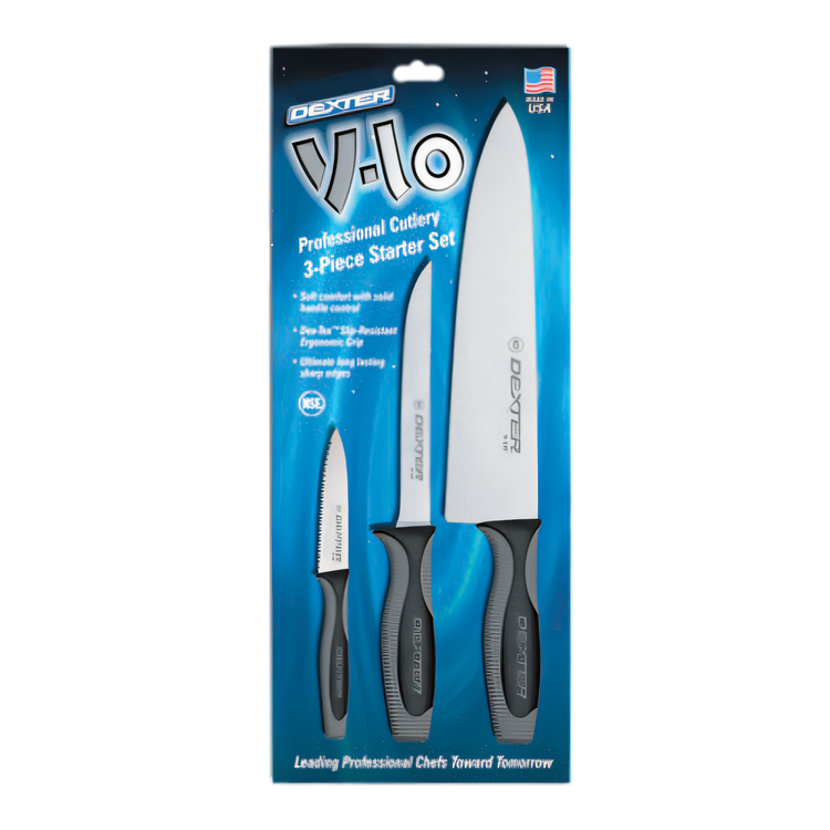 Product image #1 for Dexter Russell V-Lo 3-Piece Kitchen Knife Set with 10-Inch Chef's Knife, 6-Inch Boning Knife & 3-1/2-Inch Paring Knife