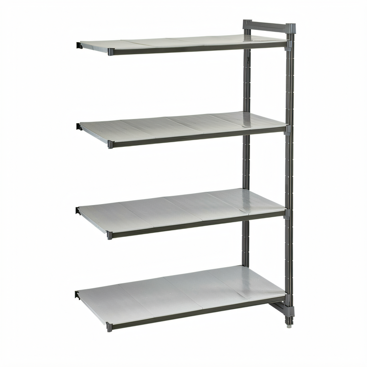Product image #1 for Cambro Camshelving Basics Plus 4-Shelf Solid Polymer Shelving Add-On Unit, 36 x 18 x 84 Inches, Brushed Graphite