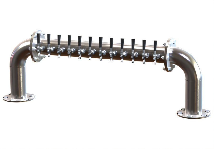 Product image #1 for Pass-Thru 8-Faucet Glycol-Cooled Countertop Brew Pipe Draft Beer Tower