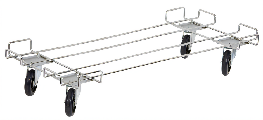 Product image #1 for Quantum 48-Inch Wide Dolly Base with 5-Inch Swivel Casters, Chrome Plated Finish