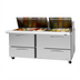 Thumbnail image #1 for Turbo Air PRO Series 72-5/8-Inch 2-Section Mega Top Sandwich/Salad Prep Table with Slide Lids, 4 Drawers, and Rear-Mount Self-Contained Refrigeration
