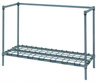 Quantum Modular Wire Dunnage Rack with 1 Shelf, 30 x 24 x 34 Inches, Gray Epoxy Antimicrobial Finish