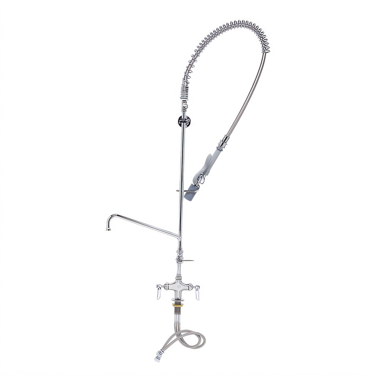 Product image #1 for EasyInstall Single Hole Deck-Mount Pre-Rinse Add-On Faucet with 12-Inch Swing Nozzle and 1.07 GPM Spray Valve