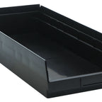 Thumbnail image #1 for Quantum QSB116BR Nesting Shelf Bin, Black, 23-5/8"W x 11-1/8"D x 4"H, 7 Divider Slots, Rear Hanglock