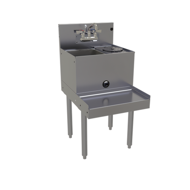 Product image #1 for Glastender Stainless Steel Freestanding Blender Station with Rinser Faucet and Sink, 18 Inch W x 24 Inch D