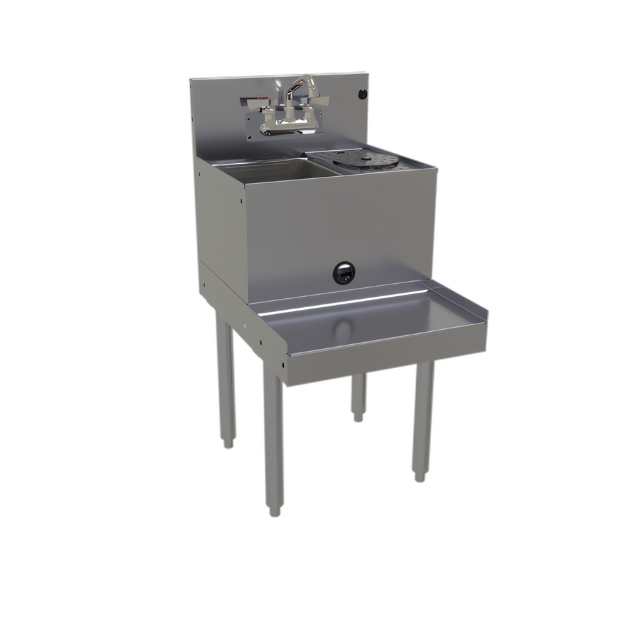 Product image #1 for Glastender Stainless Steel Freestanding Blender Station with Rinser Faucet and Sink, 18 Inch W x 24 Inch D