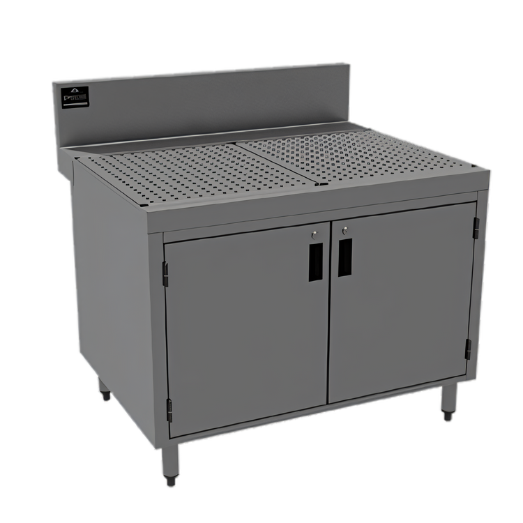 Product image #1 for Advance Tabco Prestige 48-Inch Stainless Steel Underbar Drainboard Cabinet with Removable Hinged Doors