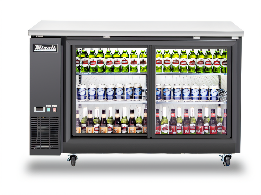 Product image #1 for Migali 60.75-Inch Back Bar Refrigerator with 2 Sliding Glass Doors