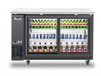 Migali 60.75-Inch Back Bar Refrigerator with 2 Sliding Glass Doors
