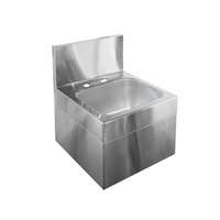 Glastender Wall-Mount Stainless Steel Hand Sink with Skirt, 14 x 15 Inches Overall