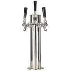 Thumbnail image #1 for Micro Matic USA DS-133-PSS Three-Faucet Air-Cooled Countertop Draft Beer Tower, Polished Stainless Steel