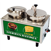 Benchmark Twin 7-Quart Chili & Cheese Warmer with 1 Pump and 1 Ladle/Lid