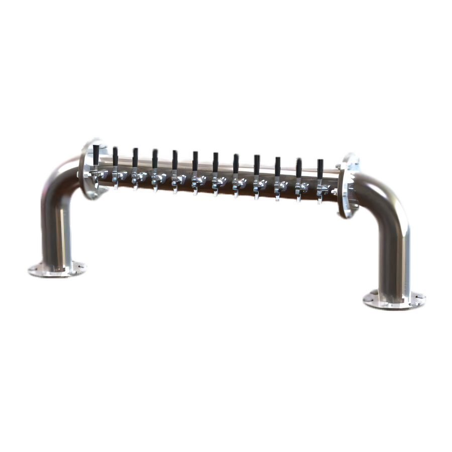 Product image #1 for Perlick Pass-Thru Brew Pipe Countertop Glycol-Cooled 8-Faucet Draft Beer Tower, Right Beer Leads