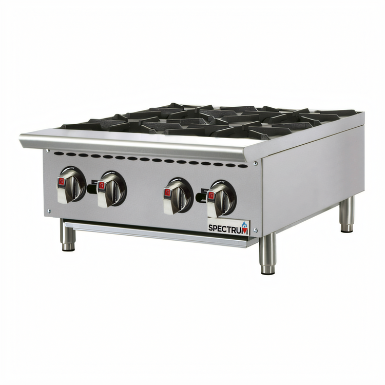 Product image #1 for Winco Spectrum™ 24-Inch Countertop Natural Gas Hot Plate with 4 Open Burners