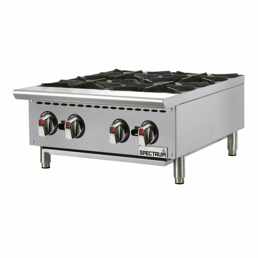 Product image #1 for Winco Spectrum™ 24-Inch Countertop Natural Gas Hot Plate with 4 Open Burners