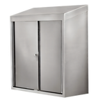 Thumbnail image #1 for Klinger's Trading WC1548-SLIDING 48-Inch Wall-Mounted Stainless Steel Storage Cabinet with 2 Sliding Doors