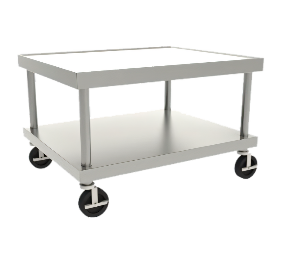 Product image #1 for Wolf Stainless Steel Equipment Stand with Marine Edge, Undershelf, and 5-Inch Casters, 37 x 30 x 24 Inches