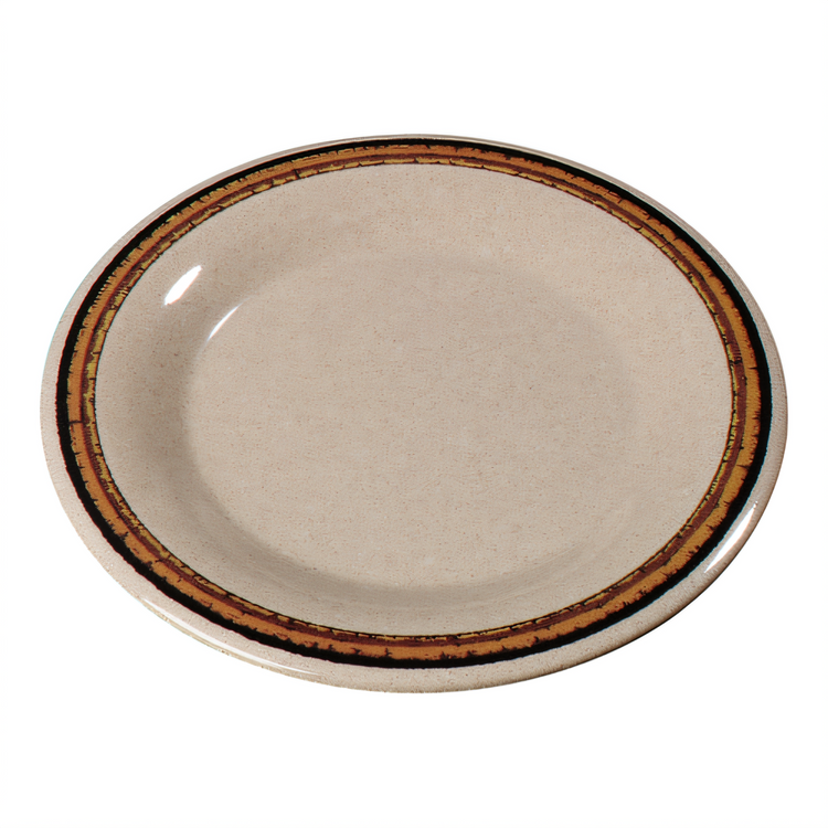 Product image #1 for Durus® 9 Inch Round Wide Rim Melamine Dinner Plate, Sierra Sand