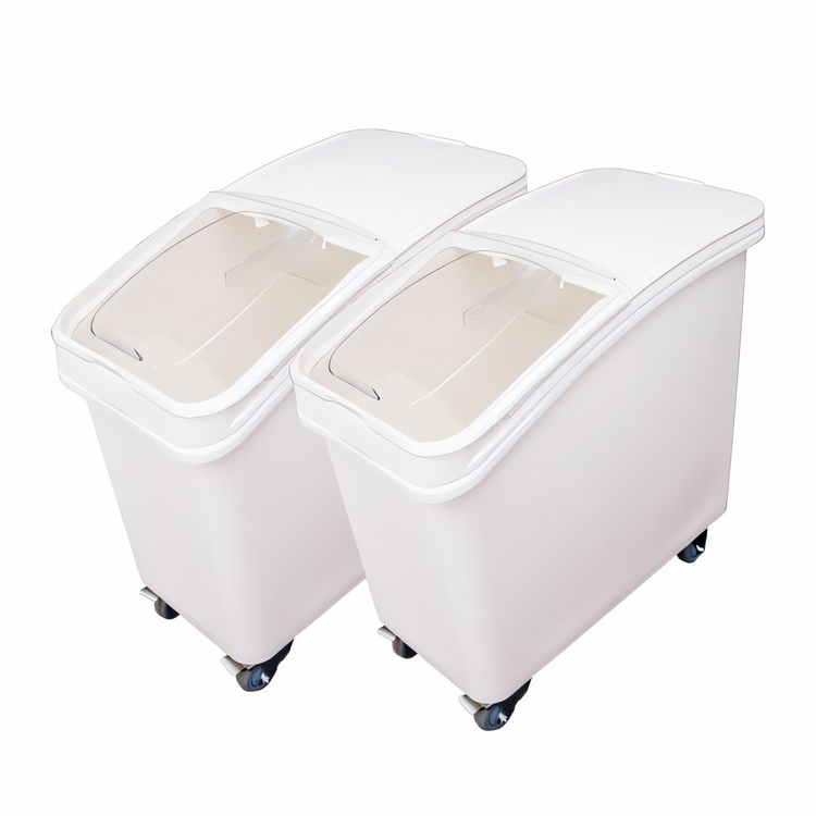 Product image #1 for Omcan USA 27-Gallon Mobile Ingredient Bin Set of 2 with Sliding Lid and Scoops