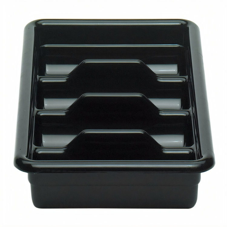Product image #2 for Cambro Cambox® 4-Compartment Cutlery Box, Black Hi-Gloss Plastic, 11-3/8 x 20-7/16 x 3-3/4 Inches