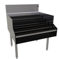 Glastender Freestanding Stainless Steel Underbar Liquor Steps, 30 Inch Wide x 29 Inch Deep, 5 Steps