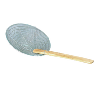 12-Inch Round Coarse Mesh Stainless Steel Skimmer with Bamboo Handle - Dozen