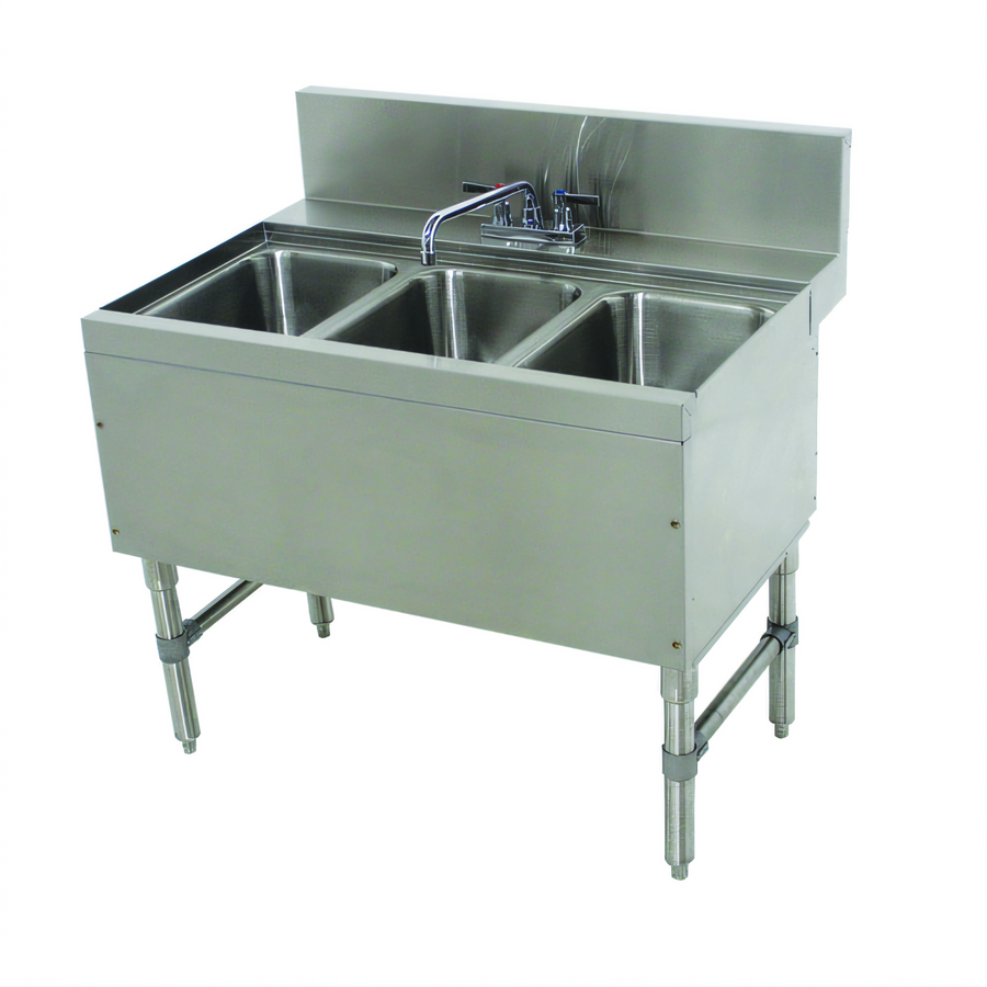 Product image #1 for Advance Tabco Prestige 3-Compartment Stainless Steel Underbar Sink Unit with Deck Mount Faucet