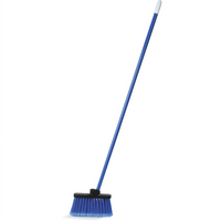 Duo-Sweep Light Industrial Flagged Lobby Broom with 48-Inch Blue Metal Handle, 11-Inch Head