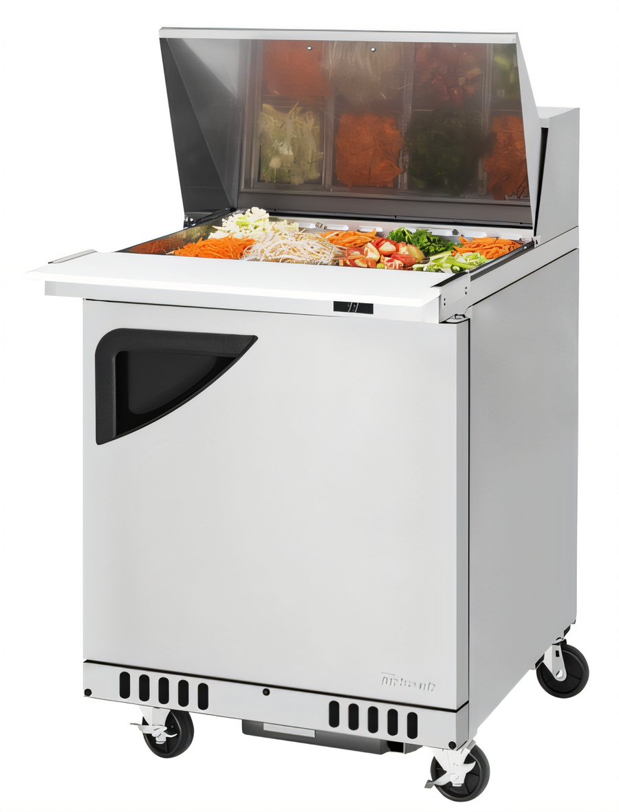 Product image #1 for Turbo Air Super Deluxe 27-1/2-Inch Front Breathing Sandwich/Salad Mega Top Prep Table with 1 Solid Door and 12 Pans
