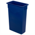 Thumbnail image #1 for Trimline 23 Gallon Rectangular Heavy-Duty Polyethylene Waste Container, Blue, Without Lid