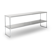 72 Inch Double-Tier 18-Gauge 430 Stainless Steel Work Table Over Shelf