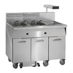 Thumbnail image #1 for Imperial (Middleby) IFSCB250ET Electric Floor Fryer, 2 Tanks, 50 lb Each, Built-In Filter, Dump Station, Electronic Thermostat