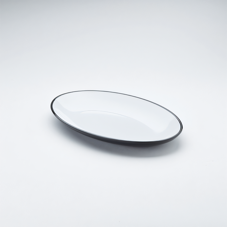 Product image #2 for American Metalcraft Black/White Oval Melamine Platter, 14 x 9 Inches