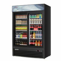Everest Refrigeration EMGR48B Two-Section Sliding Glass Door Merchandiser Refrigerator, 48 Cu. Ft., Black