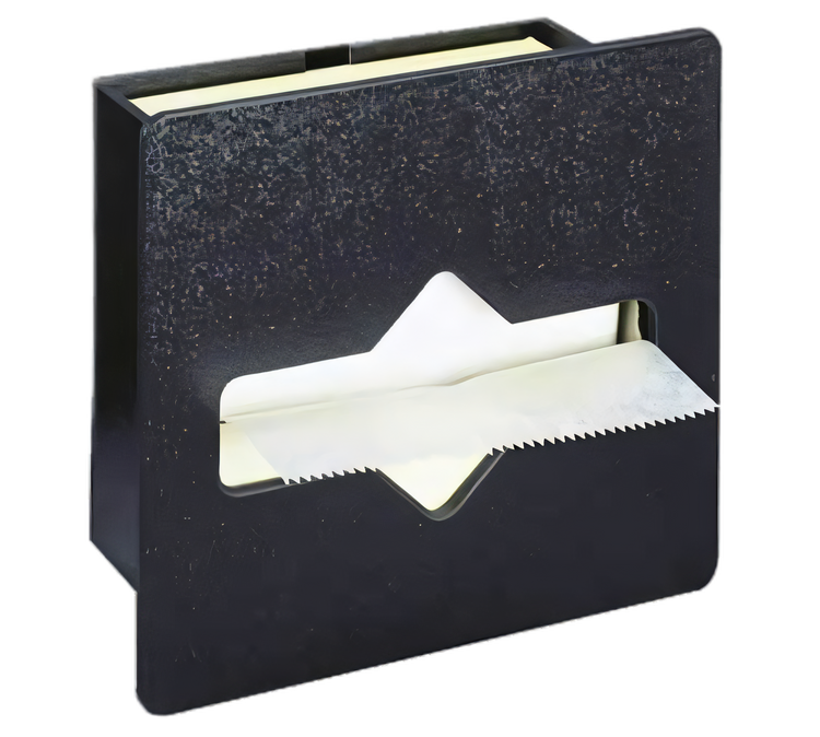 Product image #1 for Flush-Mount Waxed Tissue Dispenser for Food Counters, Black ABS Plastic