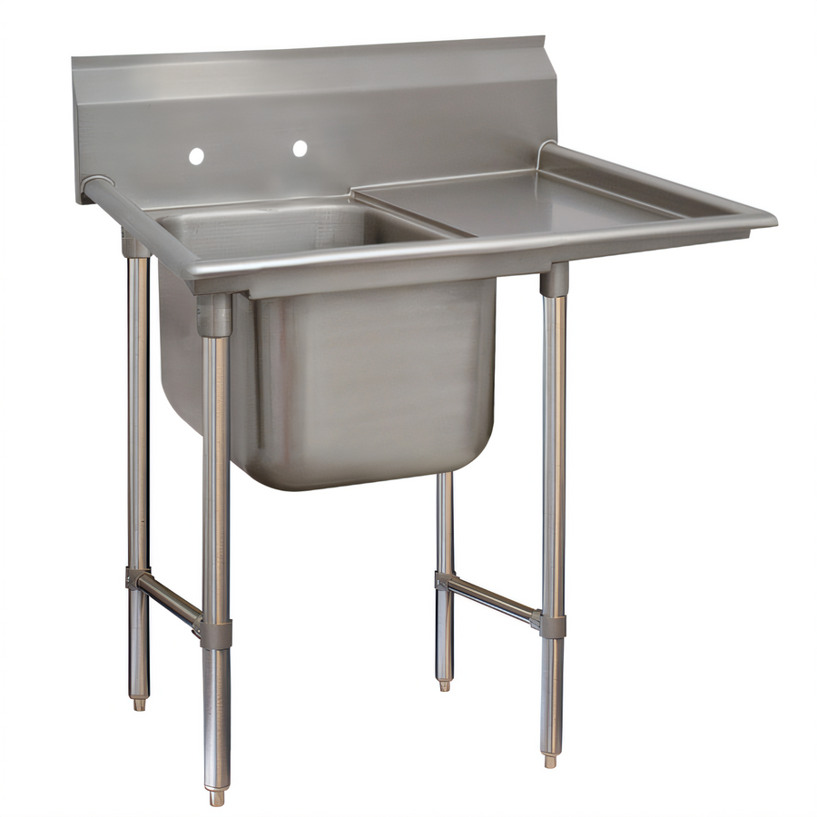Product image #1 for Advance Tabco Special Value Regaline Commercial 1-Compartment Sink with Right-Hand Drainboard, 16 x 20 x 12-Inch Bowl, 18-Gauge 304 Stainless Steel